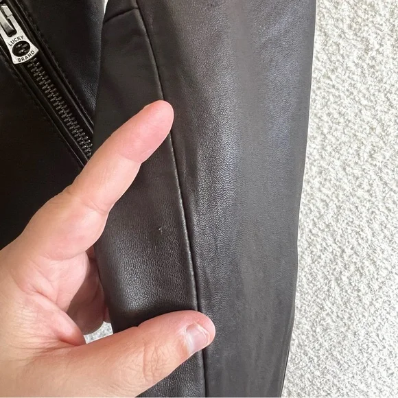 Lucky‎ Brand Women’s Leather Shawl Collar Jacket Size XS